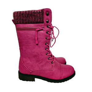 Women's Daily Shoes Pink Pocket Boots Sweater Cuff 7.5